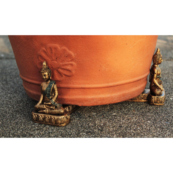 Bungalow Rose Zen Polyresin Buddha Pot Feet Or Planter Risers Gold